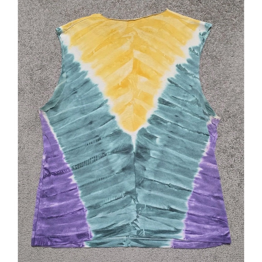 VTG Chopped Single Stitch Mardi Gras T Shirt Tie Dye Mens L 80s Screen Stars - Picture 11 of 16